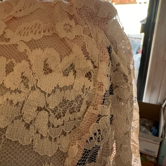 This is a vintage pink lace over satin two piece outfit from Sears and Robux - Picture 3 of 13